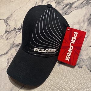 NEW Polaris LOGO Baseball Cap Black/silver SM Adult/ Youth see measurements.